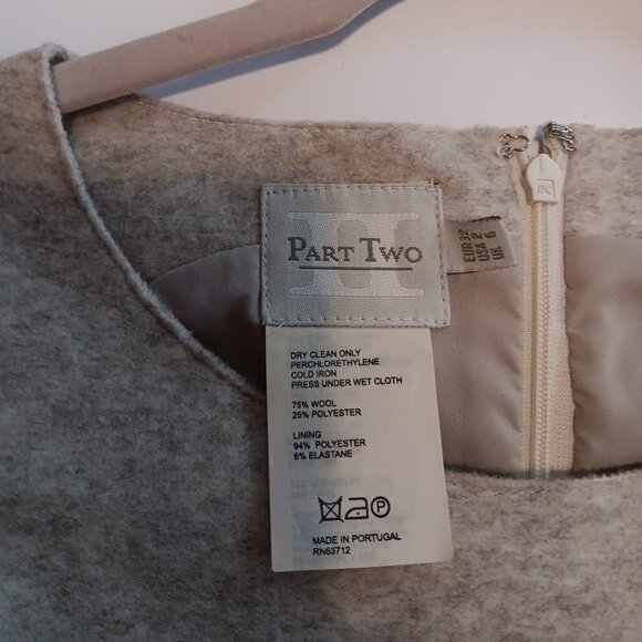 Part two wool dress - sz 2 - Picture 3 of 4